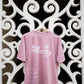 Stylstpls trendy oversized t-shirt for men and women in pink with floral design