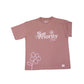 Stylstpls trendy oversized t-shirt for men and women in pink with flower design