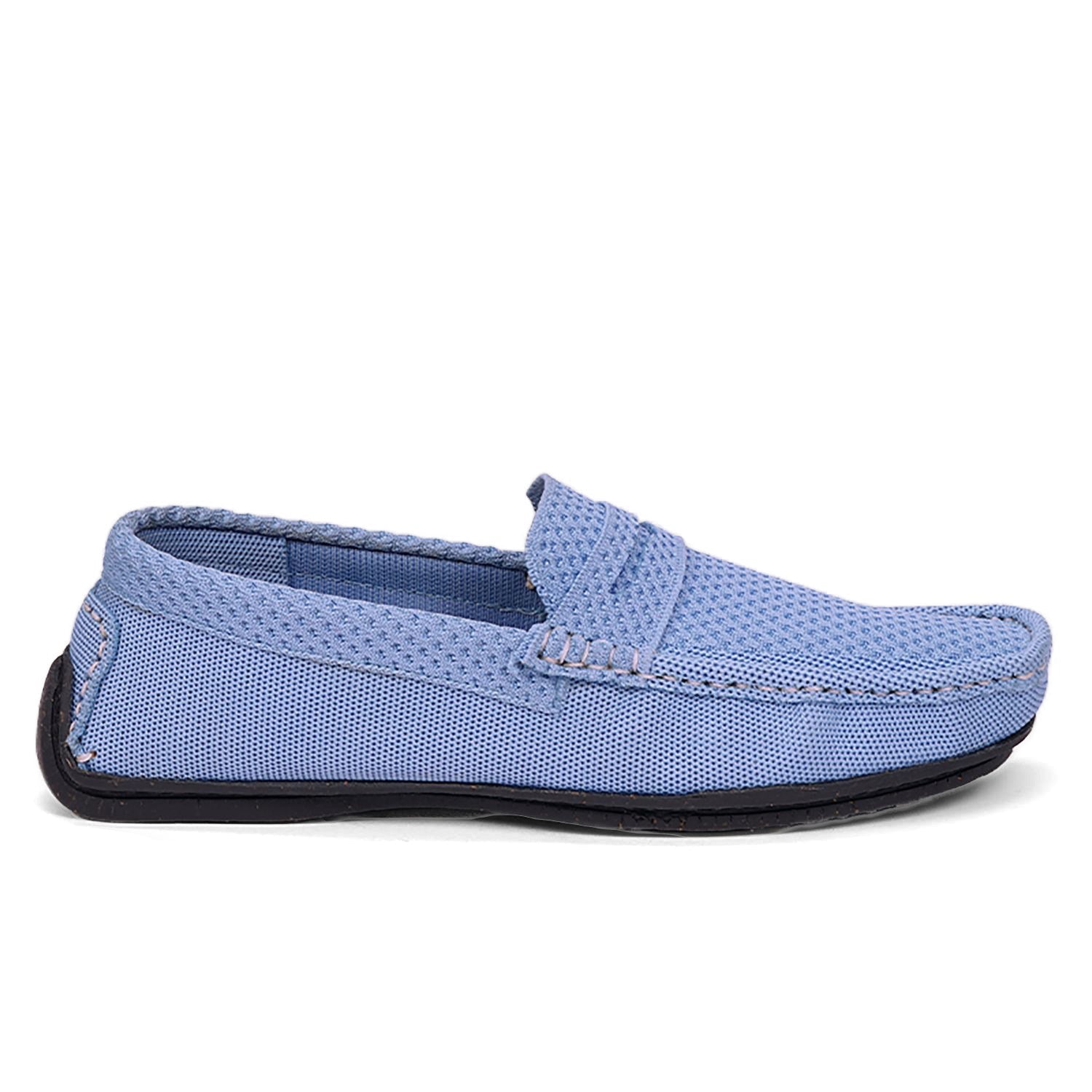 Sky blue men's loafers crafted with breathable material for comfort and style