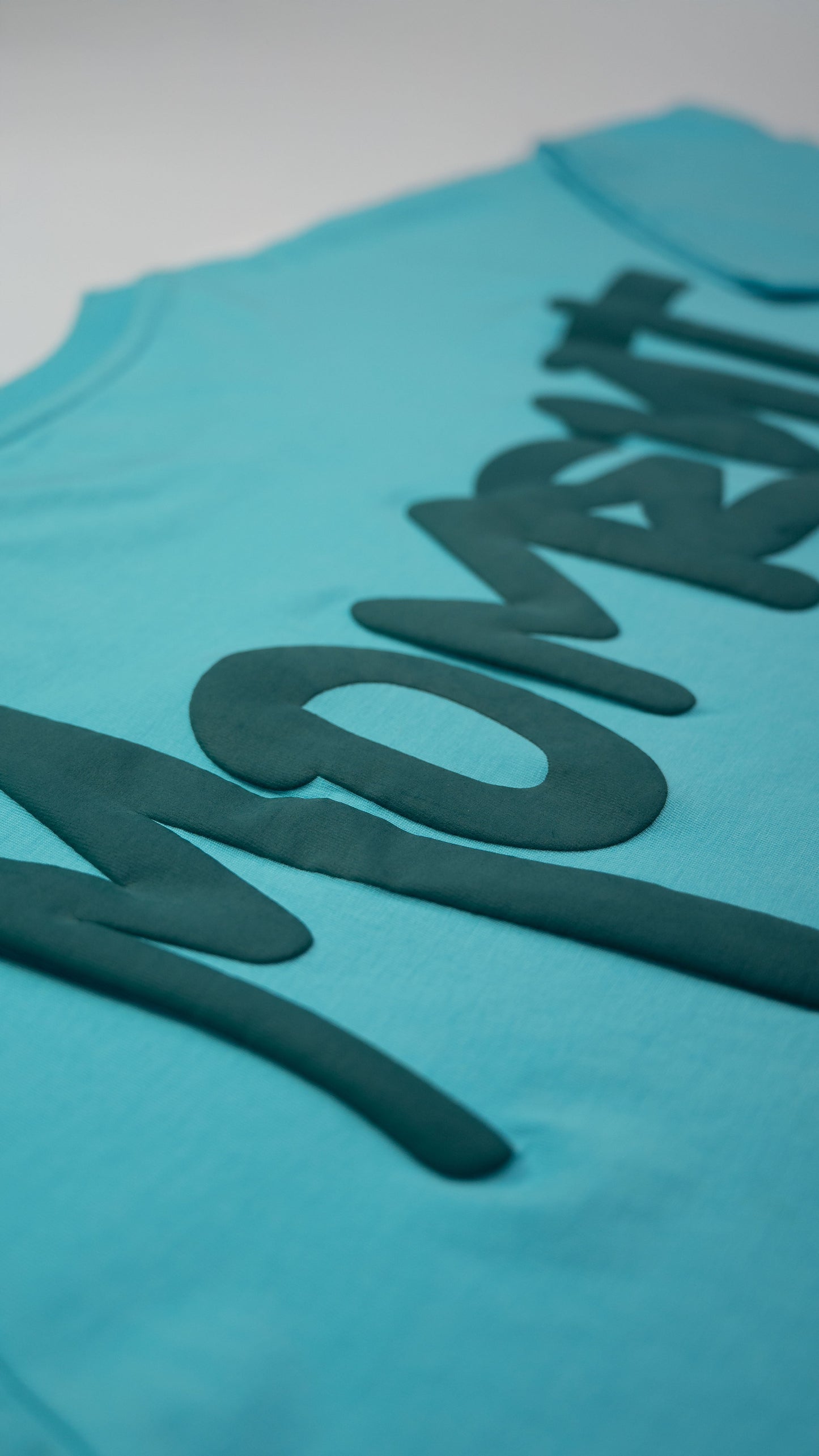 Stylstpls sky blue oversized t-shirt featuring bold graphic design on the front