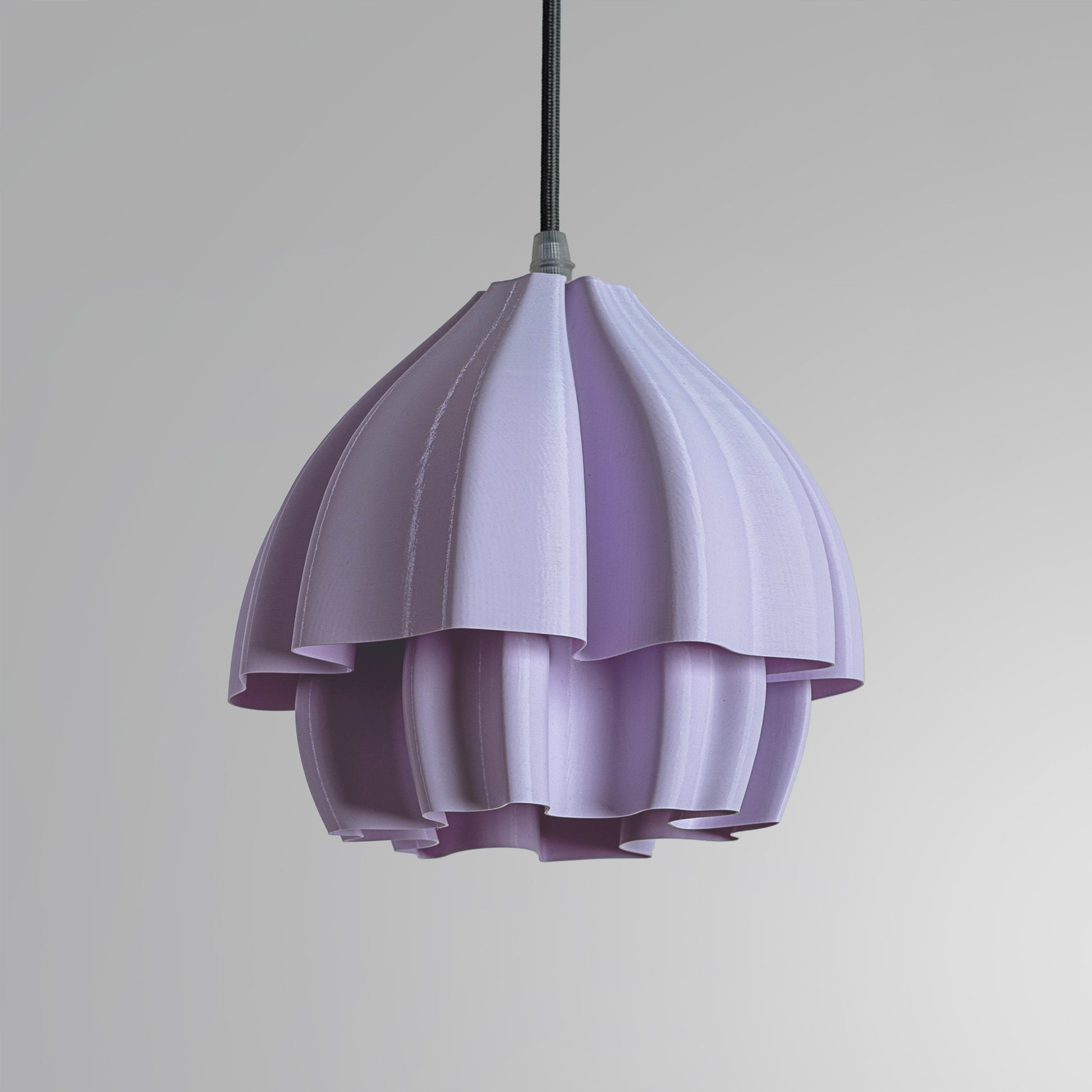 Sozori soft colored decorative lamp in lavender with a unique layered design for modern interiors