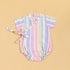 Soft cotton kimono romper for babies in colorful stripes with a tie detail