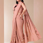 Elegant soft cotton saree with floral design in blush pink, paired with a matching blouse and stylish dupatta
