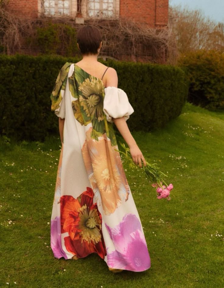Floral Abstract Print Maxi Gown De Novoo