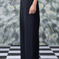 Stylera loose fit black pants for women high waist wide leg trousers with side pockets