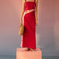 Stylera red bandhani tie dye dress with sleeveless design and square neckline