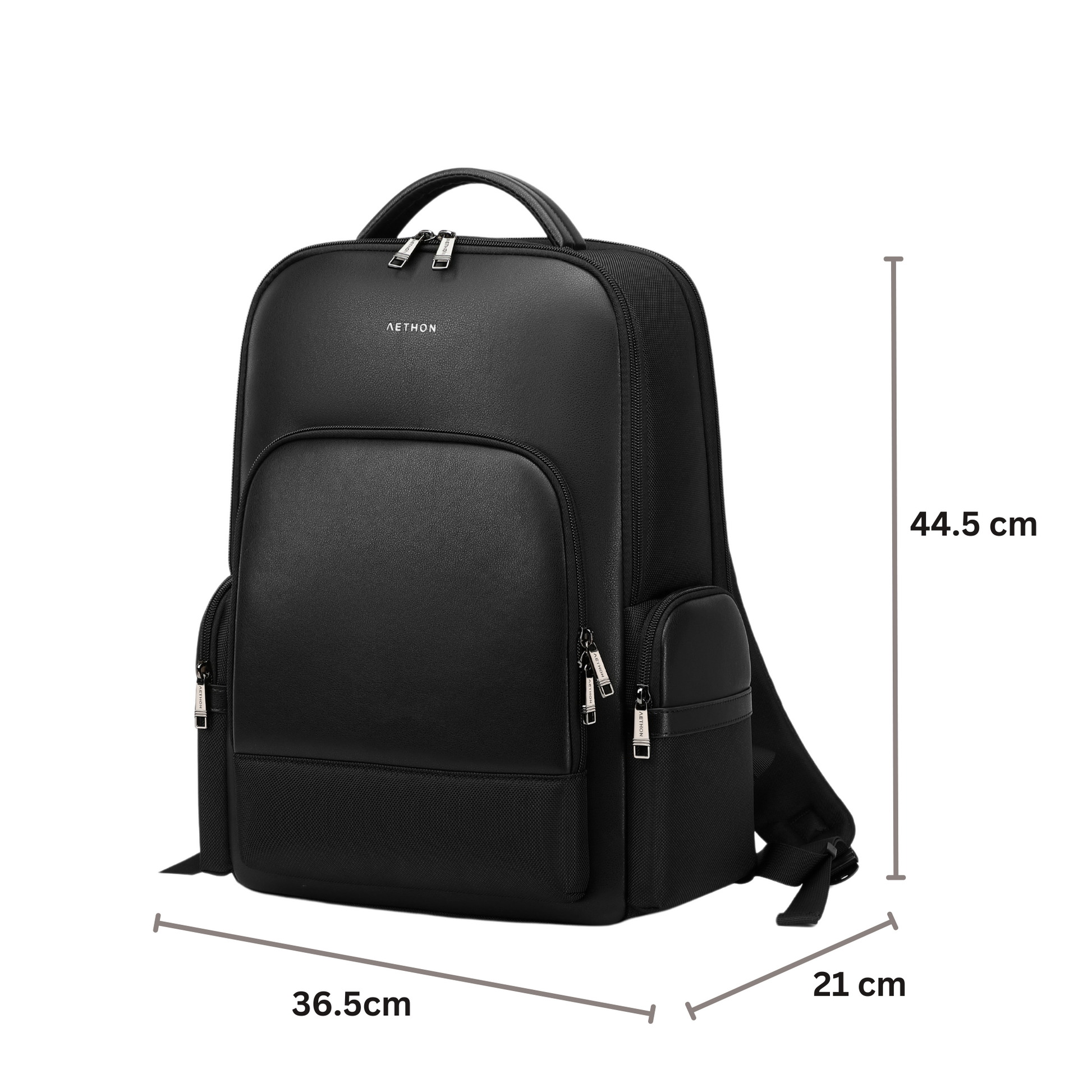 Stylera black backpack stylish backpack with multiple pockets including side zip compartments and top handle
