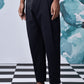 Stylish black pants for work by Stylera with a tailored fit and button closure