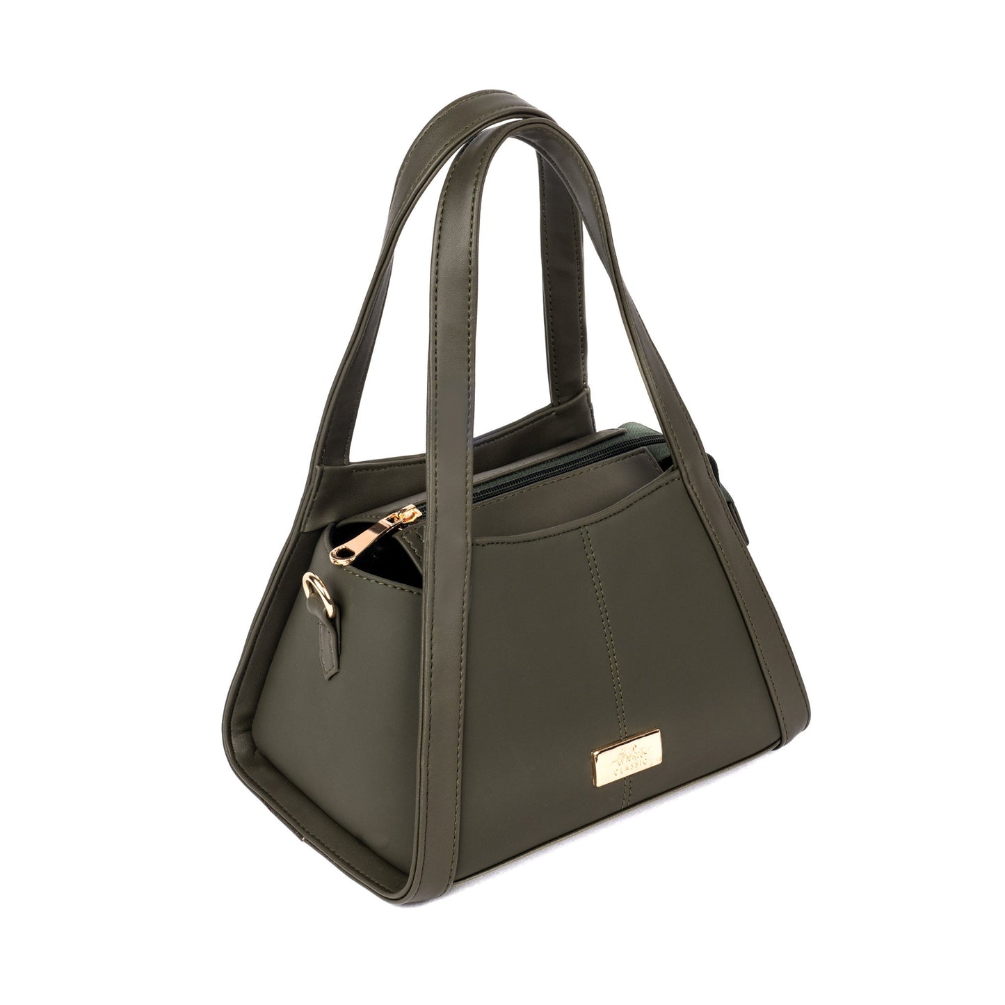 Stylera stylish compact handbags for women in olive green with a sleek design