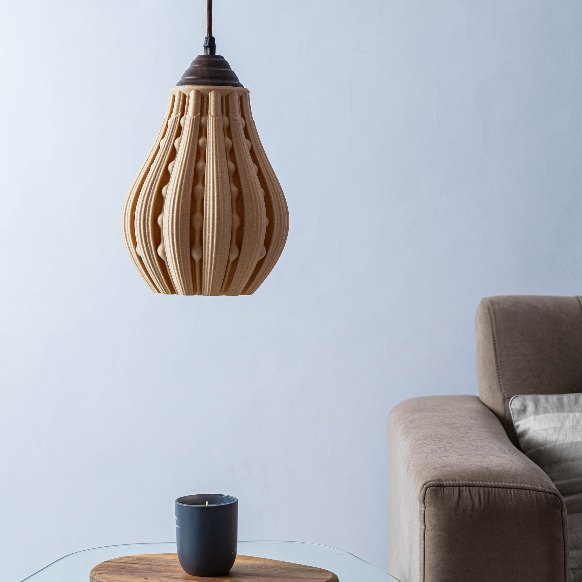 Sozori stylish decorative hanging lamp made of wood with a unique design for modern interiors