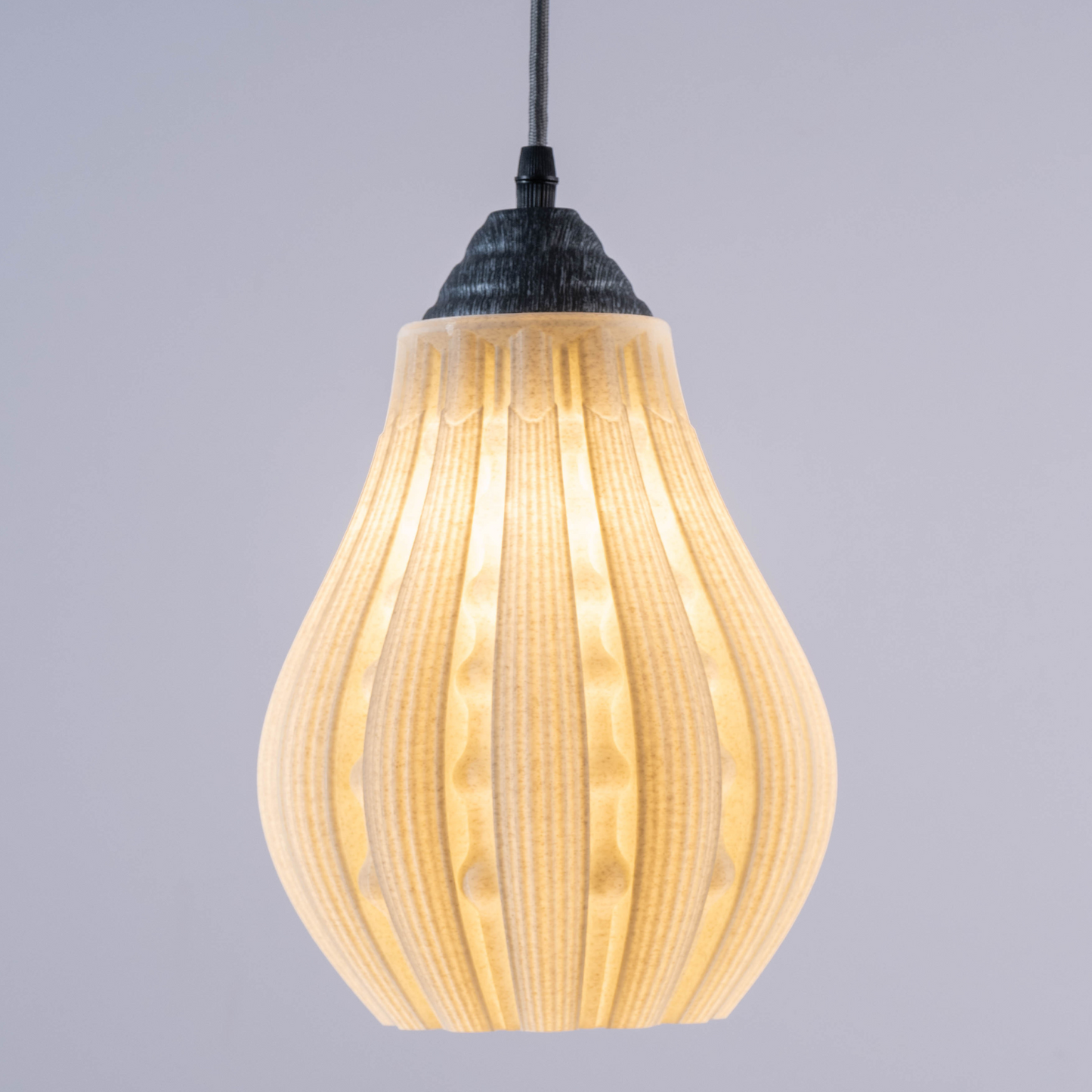 Sozori stylish decorative hanging lamp with a unique ribbed design and warm light for elegant interiors