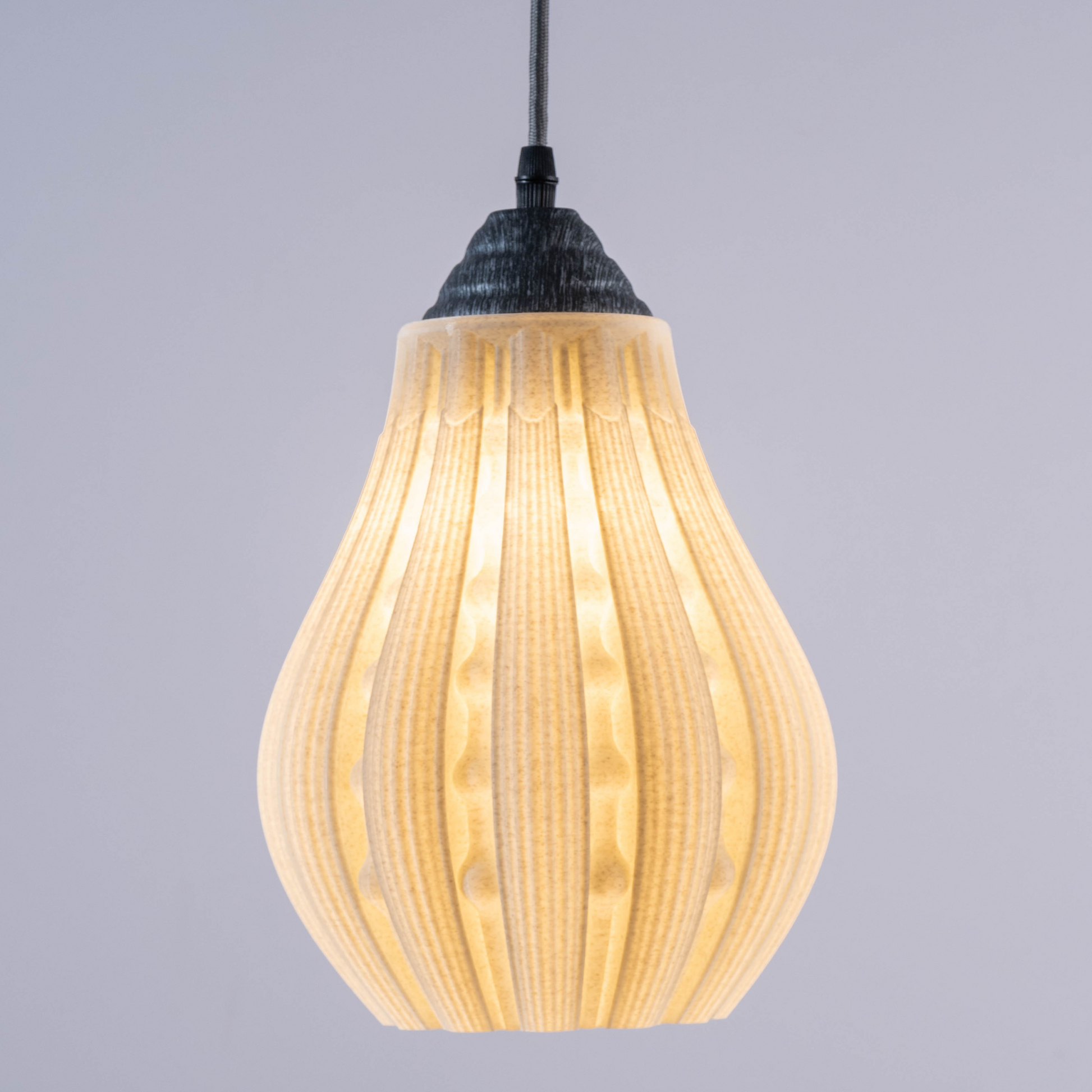 Sozori stylish decorative hanging lamp with a unique ribbed design and warm light for elegant interiors