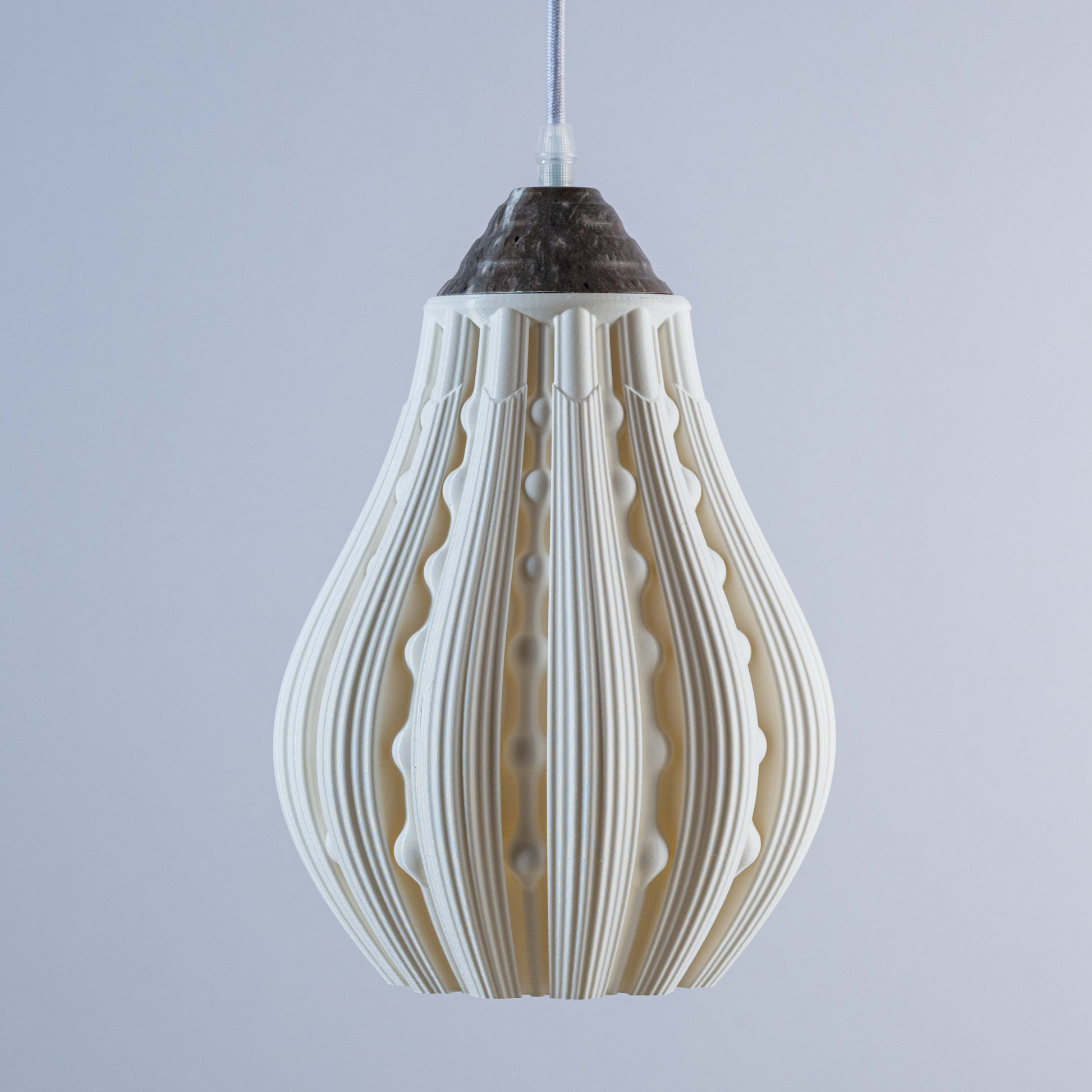 Sozori stylish decorative hanging lamp with a unique textured design and neutral colors for modern interiors