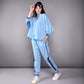 Stylera stylish denim track suit in light blue with relaxed fit and sporty design