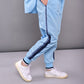 Blue Stylera stylish denim track suit featuring side stripes and comfortable fit