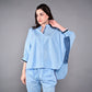 Stylera stylish denim track suit in blue with chic button-up top and comfortable pants