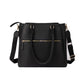 Aspire tote bag in black leather featuring gold zippers, a stylish everyday carryall bag for daily use