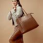Aspire tote bag in brown by Stylera with stylish everyday carryall bag design for versatile use
