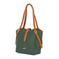 Elara Tote Bag in green and tan, a stylish leather tote for women perfect for daily use