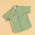 Stylish olive button up shirt from Stylera featuring a short-sleeve design and front pocket