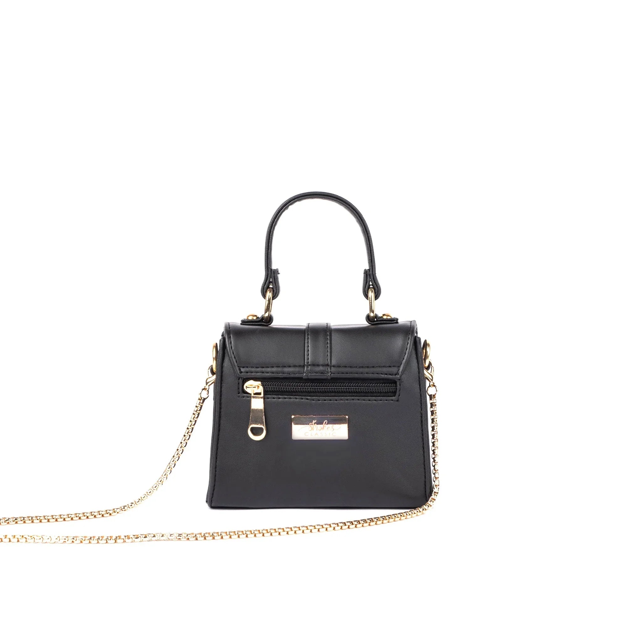 Stylish small shoulder bag for women with unique design and gold chain strap by Stylera