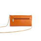 Stylish tan evening bag with a chain strap and zippered pocket for easy access