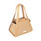 Stylish taupe shoulder bag by Stylera with unique triangular shape and double handles
