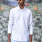 Stylera stylish white shirt for men worn with checkered and striped pants