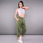 Stylera stylish yoga pants with pockets in olive green, designed for comfort and versatility