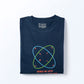 Navy blue oversized t-shirt featuring colorful graphic design and playful text by Stylstpls
