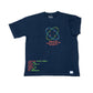 Stylstpls navy blue oversized t-shirt with colorful graphic design on the front