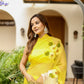Elegant sunflower saree for women in yellow with floral embroidery, perfect for festive occasions
