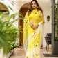 Elegant sunflower saree for women in yellow with floral accents for special occasions