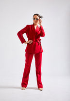 Tie-Up Business Suit- Red