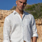 100% Linen Soft Touch Santorini White Shirt