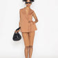 Stylera terra color fashion vest sleeveless wrap style paired with matching shorts and black handbag