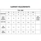 Garment measurement chart for sizes XS–XXL of the Navy Blue Chic Set, a co-ord with batwing sleeve shirt and track pants, showing bust, waist, hips, top length, and pant length.