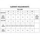 Size chart for Accented Set with measurements for batwing sleeve shirt, pants, and top in sizes XS to XXL.