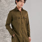 Stylish traditional green kurta pajama from Stylera, featuring button-up details and a relaxed fit