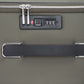 Stylera stylish carry on suitcase closeup of olive exterior with TSA combination lock zipper pulls and top handle