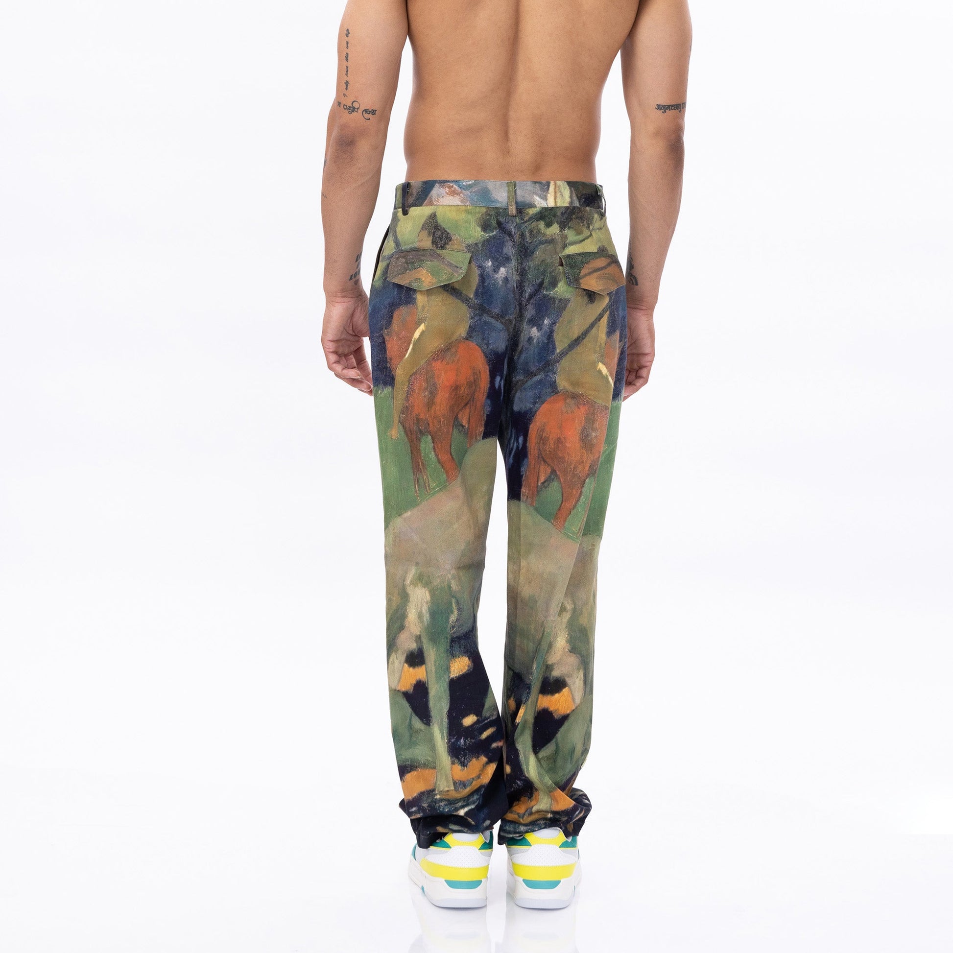 Stylera trendy abstract pattern pants with a colorful design and relaxed fit, perfect for casual wear.