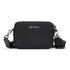 Stylera crossbody with detachable wide strap and silver hardware trendy accessory small black bag for daily use