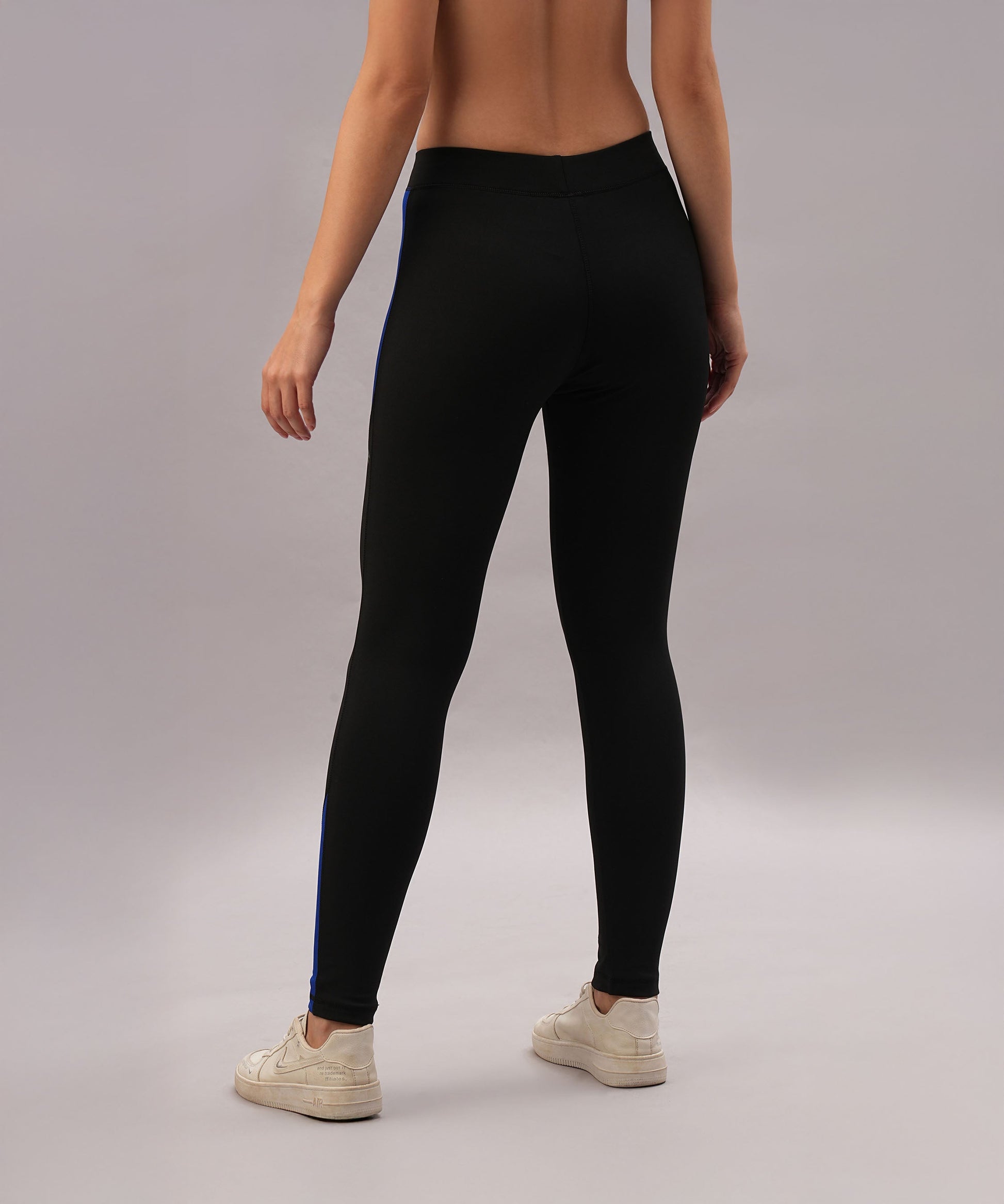 Trendy black blue athletic pants for women featuring a comfortable fit and sleek design