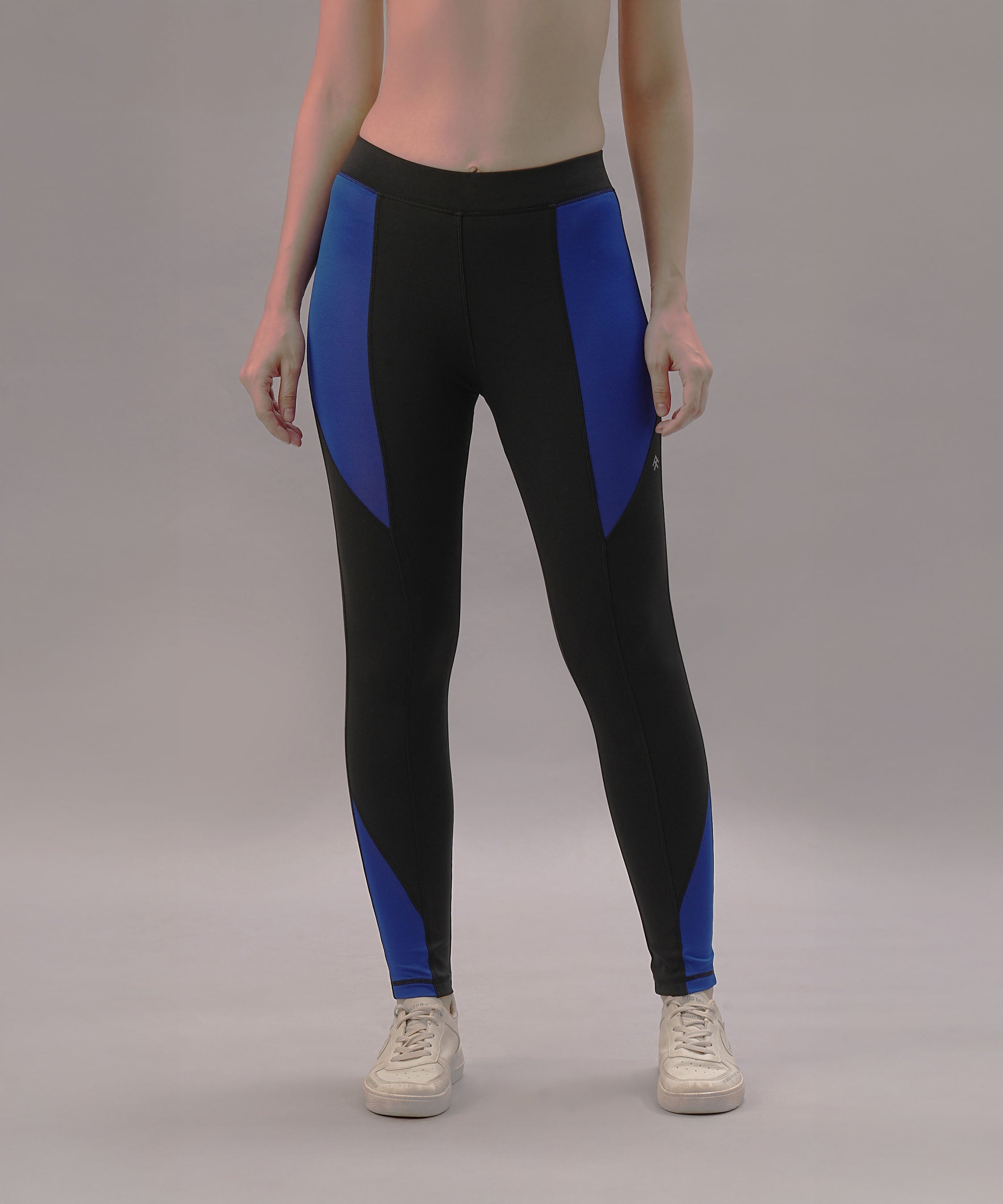 Trendy black blue athletic pants with a sleek design for active wear and comfort