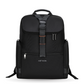 Stylera trendy black travel backpack with front buckle strap zippered front pocket side pockets and top handle