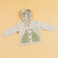 Stylera trendy boys hooded shirt in white grid pattern with green pockets and drawstring hood