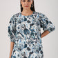 Stylera floral printed trendy casual tops for women featuring puff sleeves and a relaxed fit