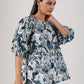 Stylera Stylish Floral Printed Trendy Casual Tops for Women with Puff Sleeves and Relaxed Fit