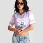 Stylera trendy casual tops for women featuring a purple cropped graphic tee with vintage car print