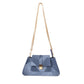 Trendy denim shoulder bag with a sleek design and gold chain strap for stylish outfits